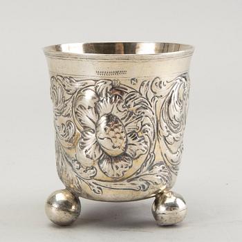 A German baroque parcel-gilt silver beaker, marked Heinrich Gottfried Anton Hammon, Nürnberg (1682-1684/1723).