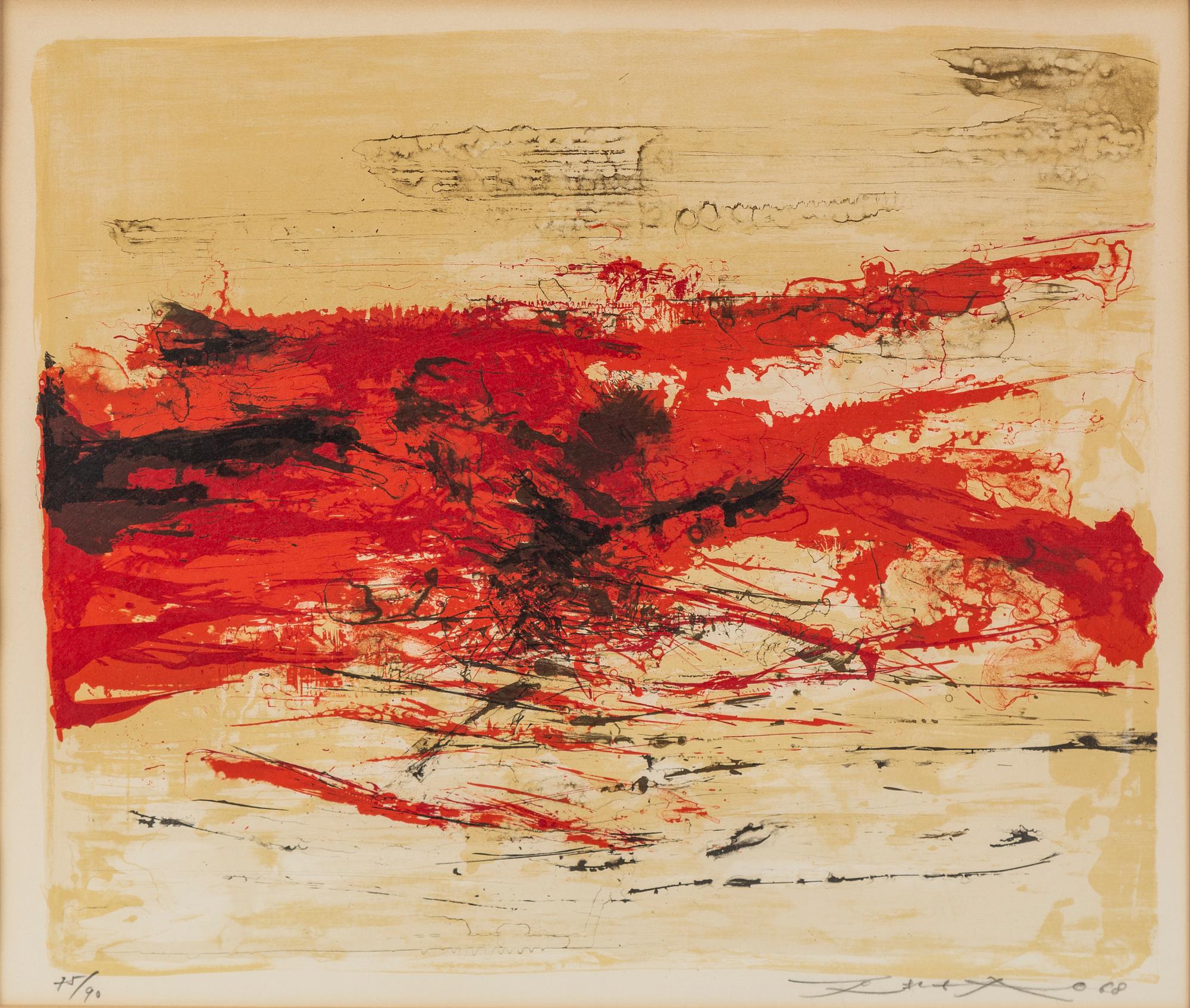ZAO WOU-KI, colour lithograph, signed and numbered 75/90.