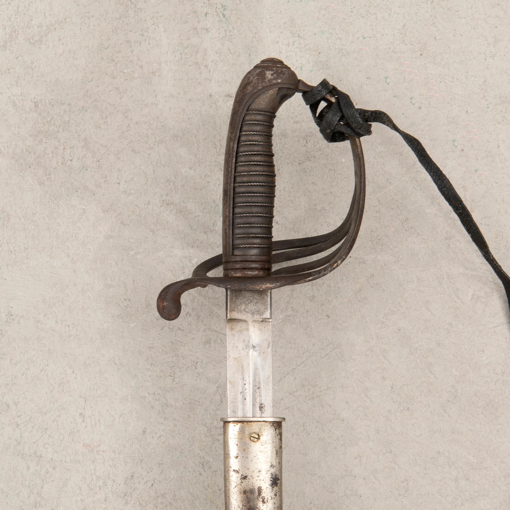 Sabre, French, 1882 for infantry, African model, with scabbard.
