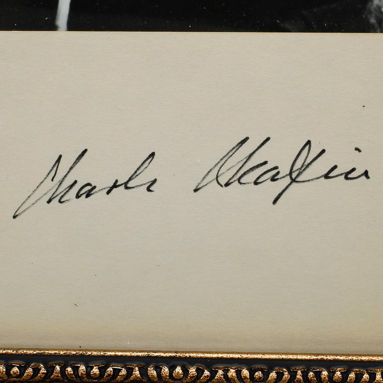 AUTOGRAF MED FOTOGRAFI, Charlie Chaplin, egenhändigt sign.