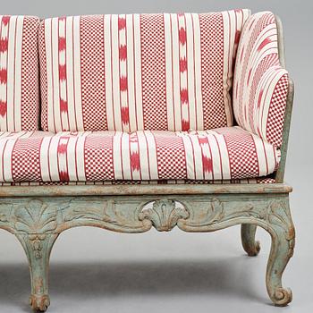 Soffa, Sverige, 1700-talets andra hälft. Rokoko.
