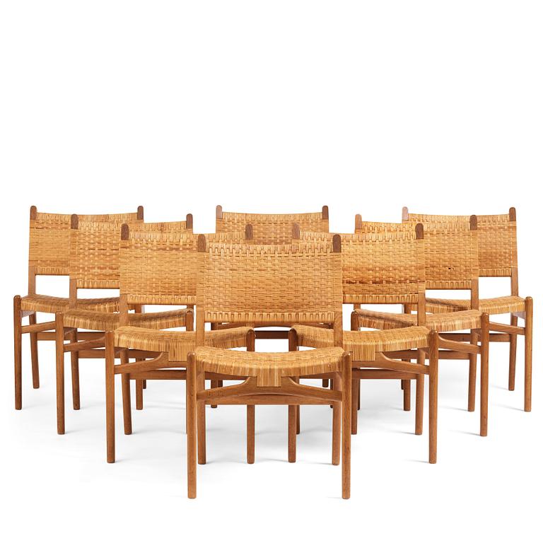 Hans J. Wegner, stolar, åtta stycken, modell "CH31", Carl Hansen & Son, Danmark 1950-tal.
