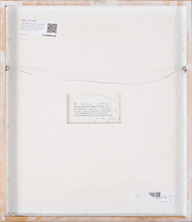 a photograph, signed, dated -96 and numbered 4/30 á tergo.