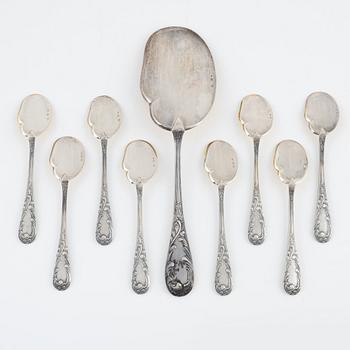 Joseph Rubin, bestickservisdelar, 9 st, silver, Tallinn, Estland, 1922-1939.