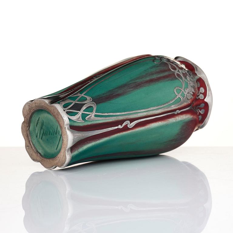 Eugene Baudin, an Art Nouveau glazed ceramic vase, France.