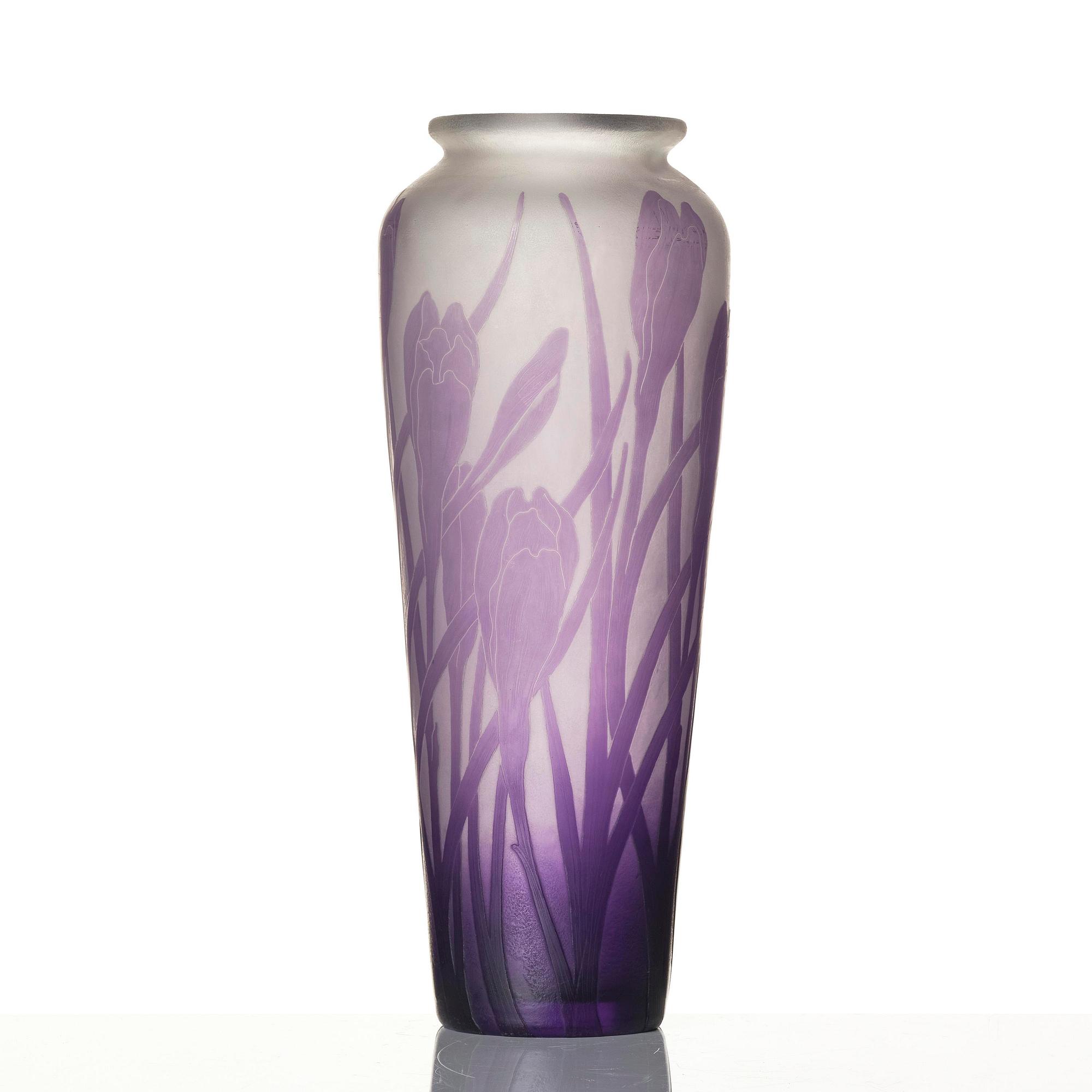 Karl Lindeberg, vas, överfångsglas, Kosta, jugend, ca 1909, modell 128, efter förlaga av Alf Wallander.