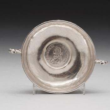 Lars Olofsson Börst, brännvinsskål, silver, Skänninge (verksam 1670-1675), barock.