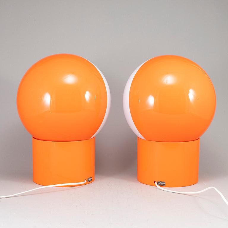 UNO & ÖSTEN KRISTENSSON, a paur of 'Luno table lights, Luxus, 1970's.