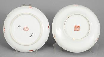 FAT SAMT TALLRIKAR, 7 st, porslin, Kina 1800-1900-tal.