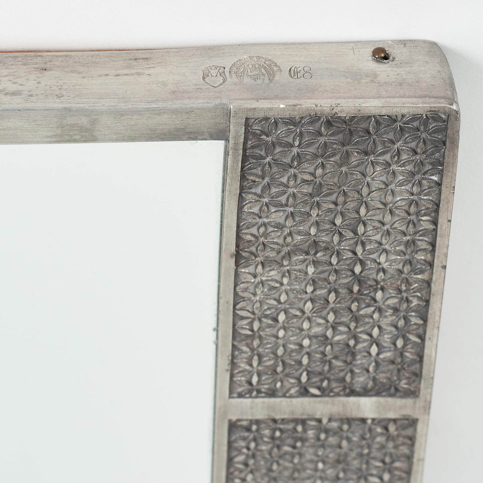 Firma Svenskt Tenn, a pewter framed mirror, Stockholm 1932.