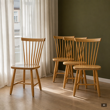 Carl Malmsten, a set of 4 chairs, "Lilla Åland", Stolab, 1999.
