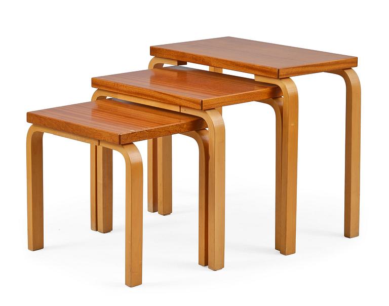 Alvar Aalto, SET OF THREE SIDE TABLES, NO 88.
