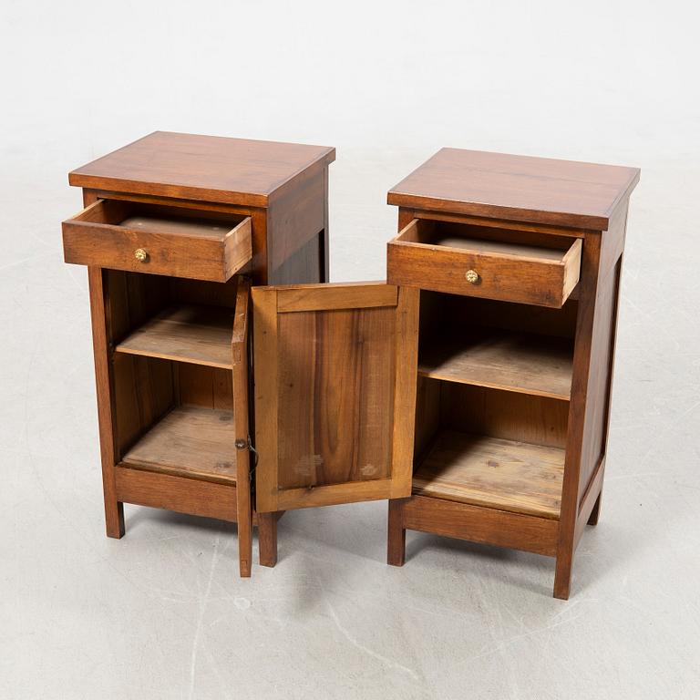 Bedside tables, a pair, first half of the 20th century.