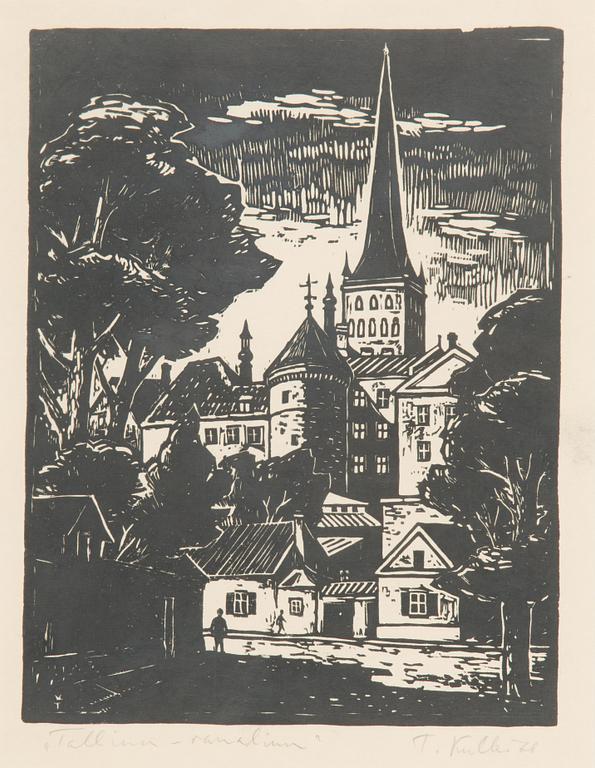 Toivo Kulles, linoleikkaus, 3 kpl, signeeratut ja päivätyt/numeroidut.