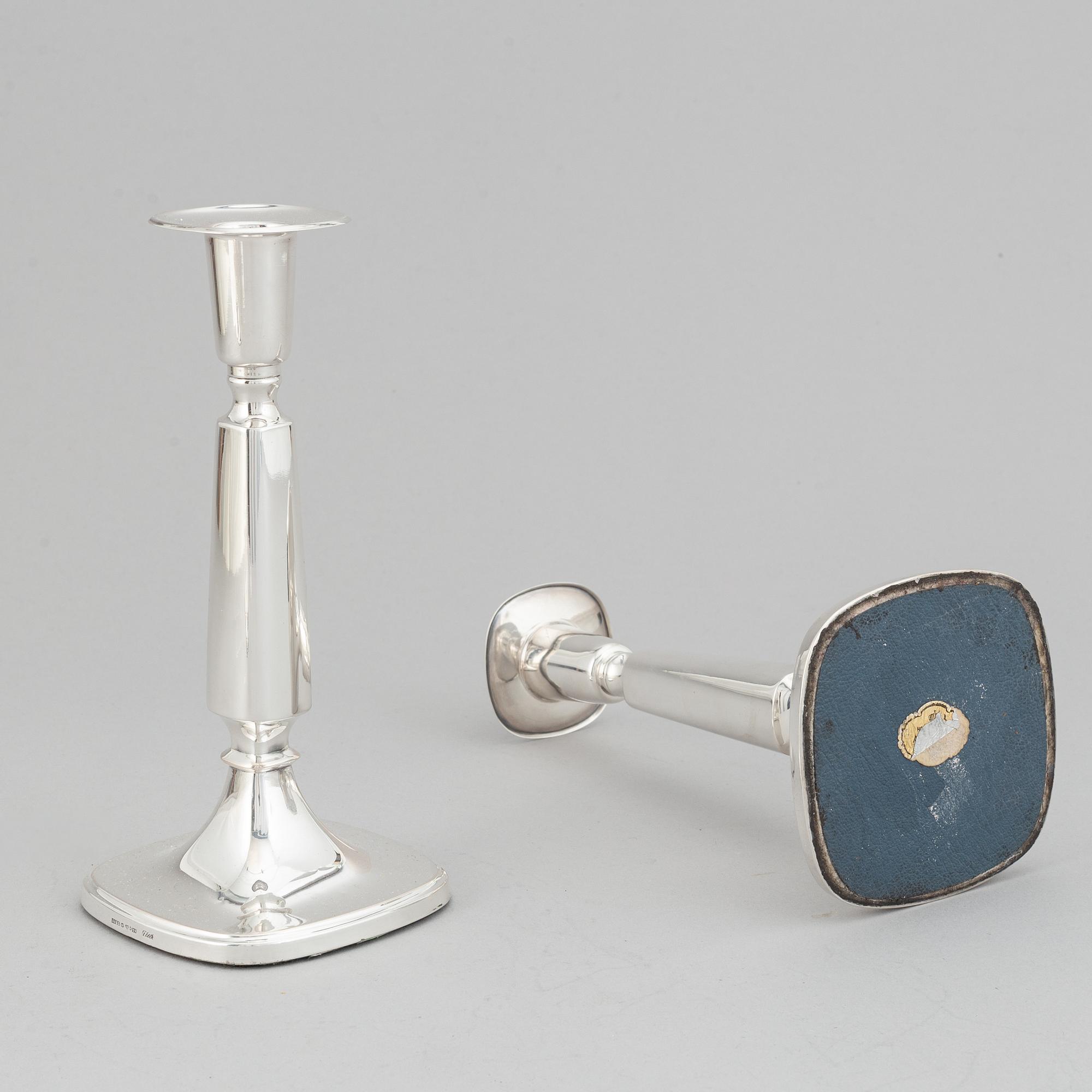 Tore Eldh, four silver candlesticks, K&EC, Göteborg, 1961-70.