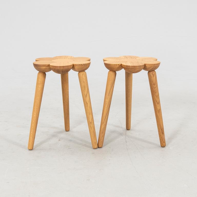 Lisa Hilland, two "Smyltha" stools for Myltha, 21st century.
