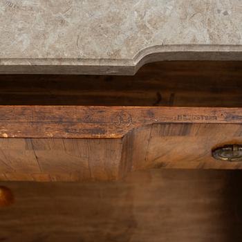 A Gustavian parquetry commode by M. Engström (master in Stockholm 1758-97).