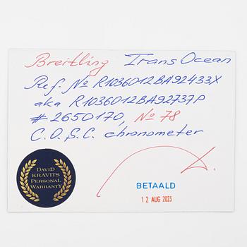 Breitling, Transocean, wristwatch, 43 mm.