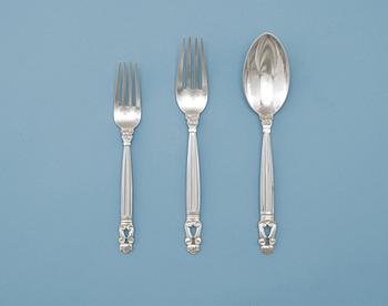 711. A Johan Rohde set of 18 pcs of 'Acorn' flatware, Georg Jensen, Copenhagen 1933-44, sterling.