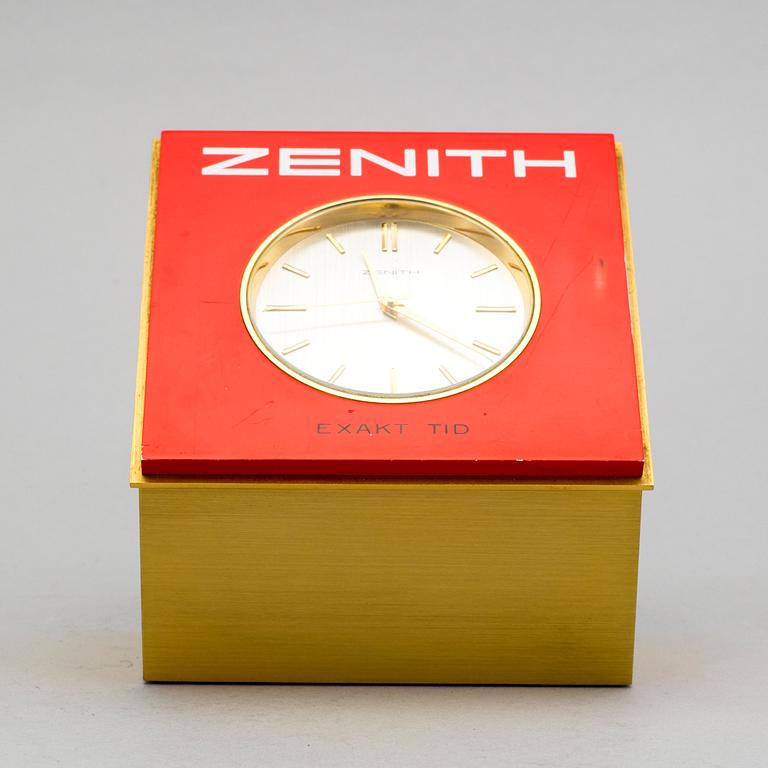 ZENITH, "Exakt Tid", s.c, Exact Time", mantle clock, 100 x 100 x 120 mm,