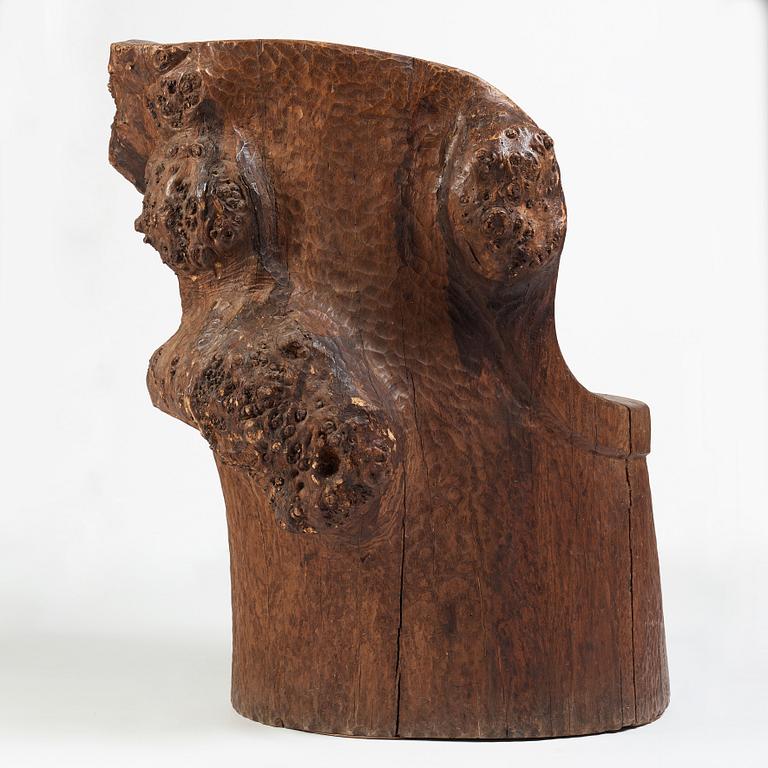 A Swedish folk art pine chair, early 20th Century.