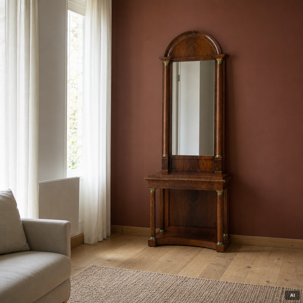 An Empire mirror and console table, first half of the 19th century..