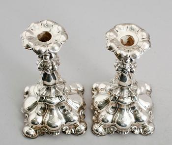 LJUSSTAKAR, 1 par, silver, CG Hallberg, Stockholm 1940.