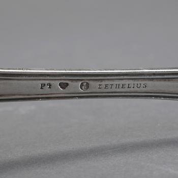 PARTI SKEDAR, 7st, silver, bla Adolf Zethelius, Stockholm, 1845. Total vikt ca 402g.