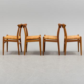 HANS J WEGNER, stolar, 4 st, "W2" Carl Madsens fabriker Haarby Danmark 1950/60-tal.