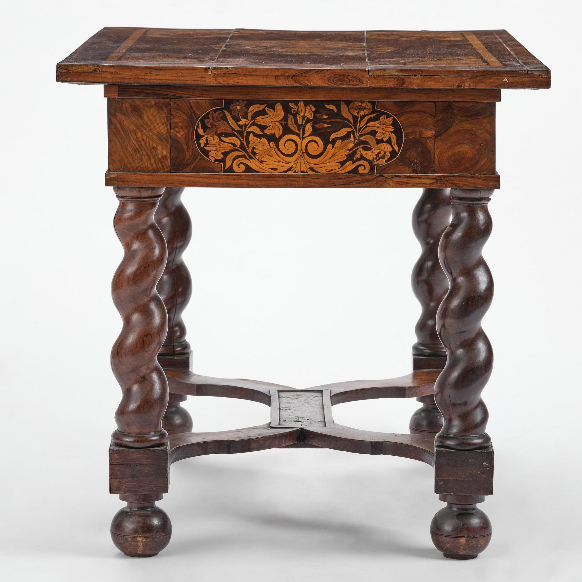 A Dutch baroque 'blumen marquetrie' table, early 18th century.