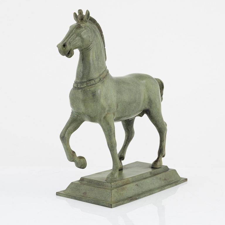 A patinated bronze sculpture after the Horses of Saint Mark.