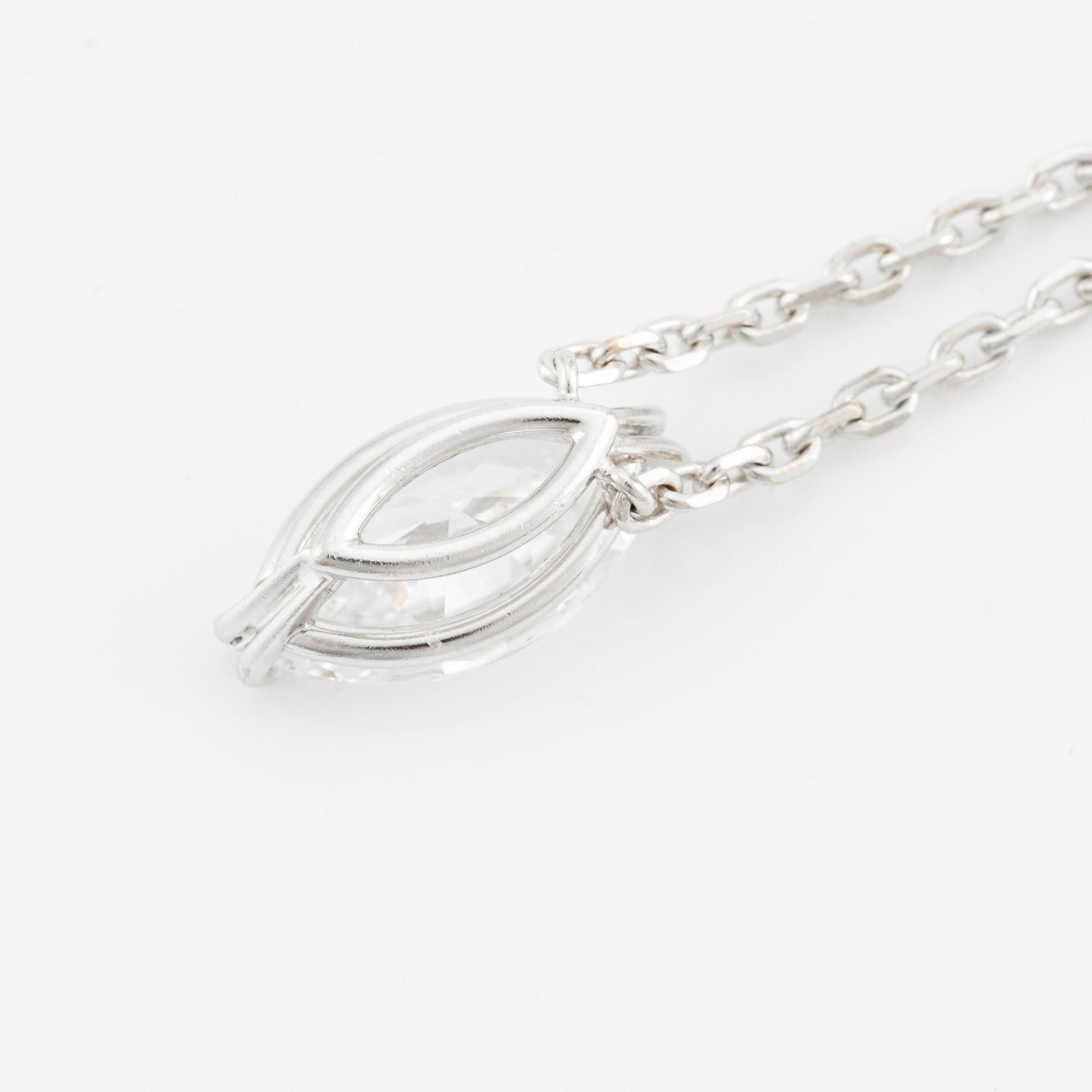 Chopard collier 18K vitguld med en markisslipad diamant ca 1.00 ct ca D/E vvs.
