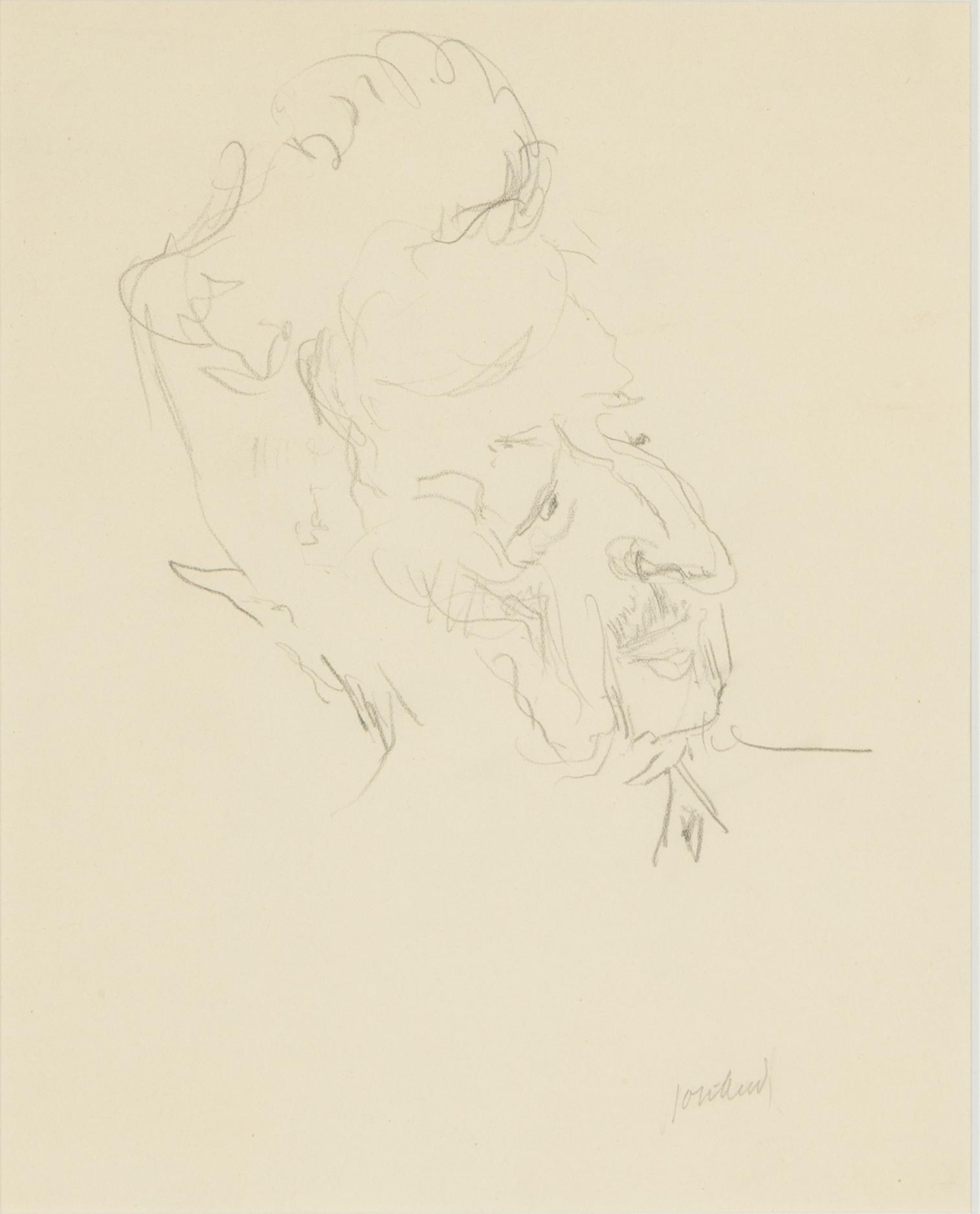 John Jon-And, 2 pencil/charcoal drawings on paper, signed 37 8one).