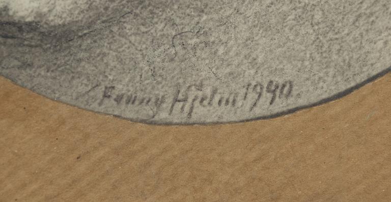 Fanny Hjelm, blandteknik, signerad och daterad 1940.