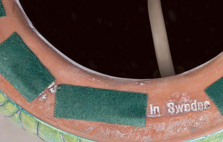 MARIAN ZAWADZKI, bords/golvlampa Tilgmans 1900-talets andra hälft glaserat lergods.