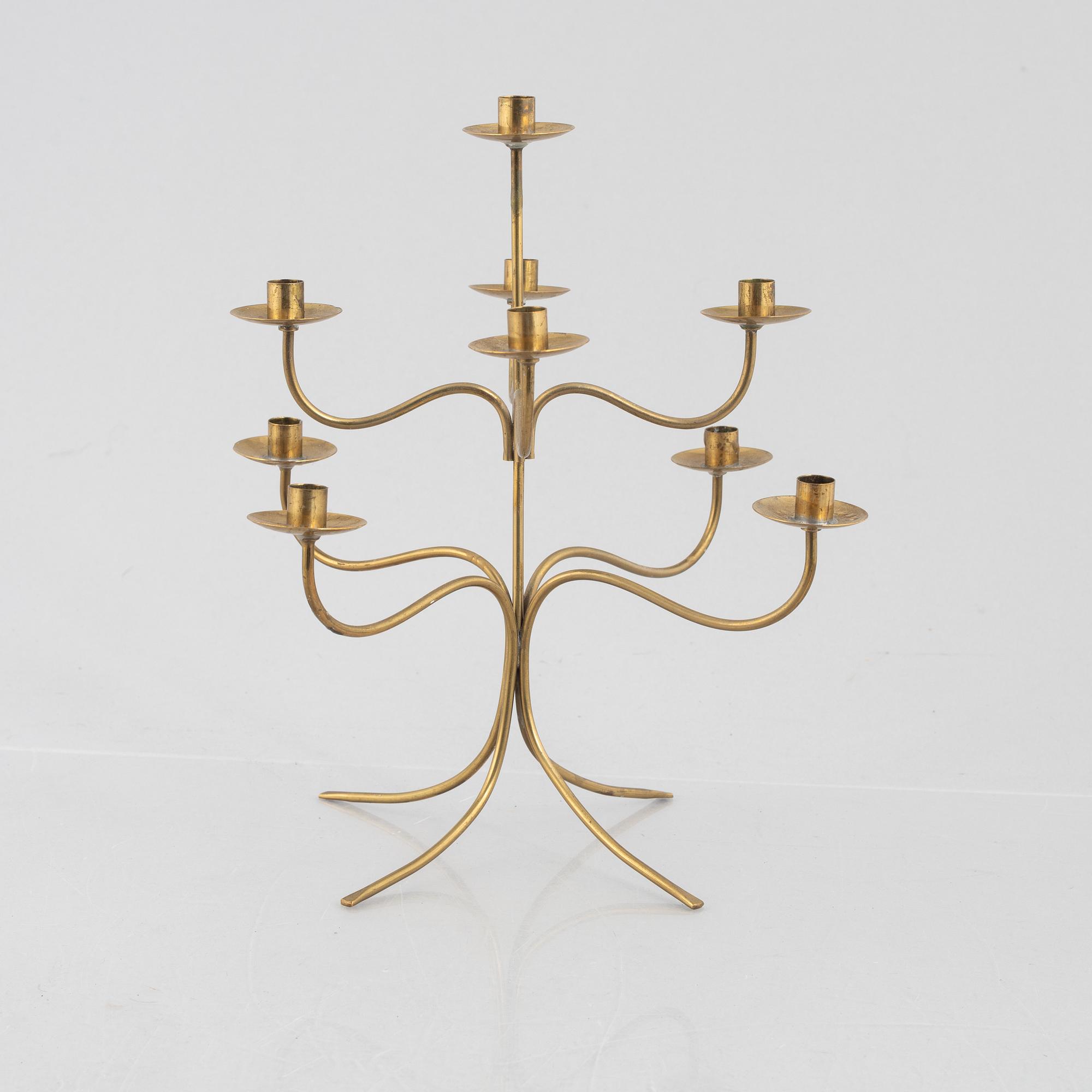 Josef Frank, a brass candelabrum, model 2554, Svenskt Tenn.