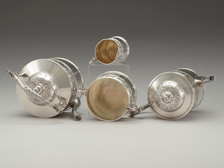 A C.G. Hallberg set of 4 pcs tea and coffee service, Stockholm 1906.