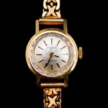 DAMARMBANDSUR, 18 k guld, Tissot Saphir. Vikt ca 22 g.