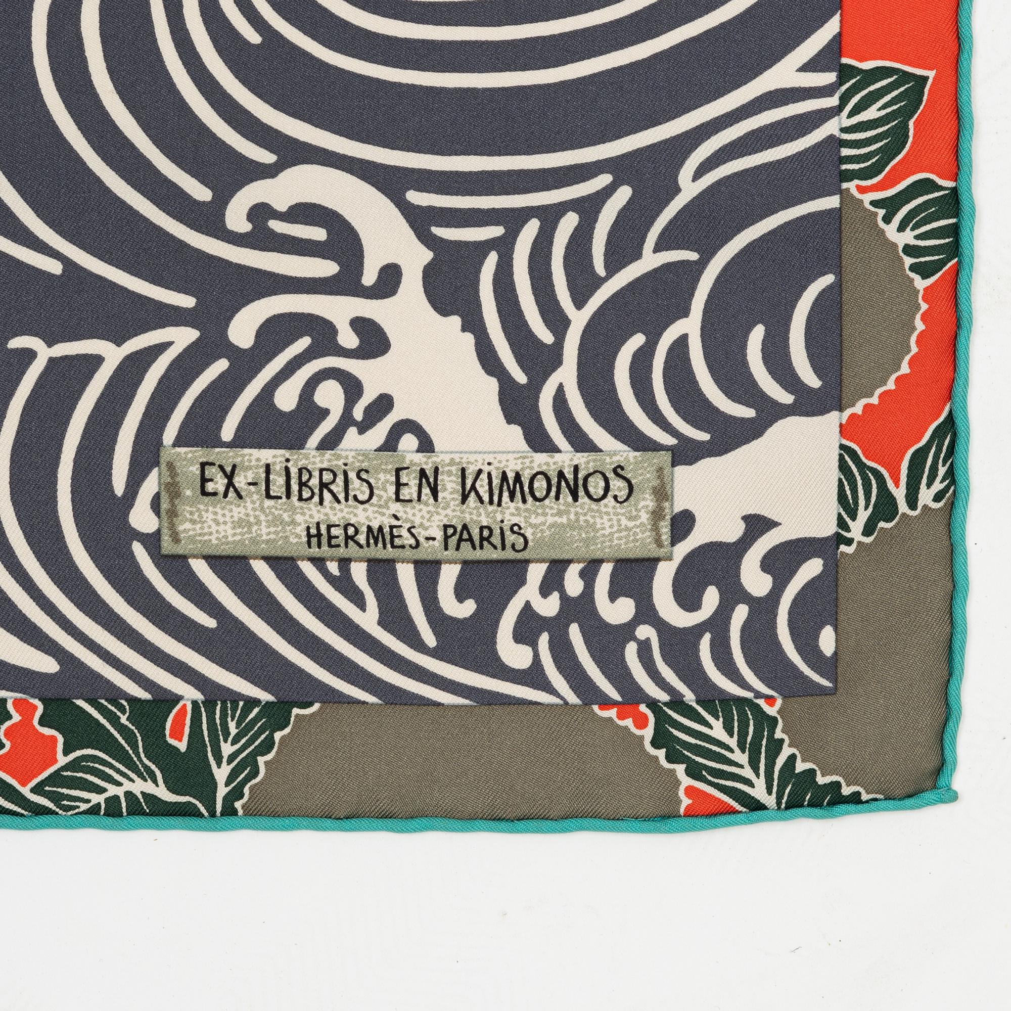 Hermès, scarf, "Ex-Libris en Kimonos",.