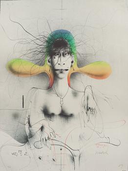 PAUL WUNDERLICH, färglitografi och bok. Signerad och numrerad 65/90.