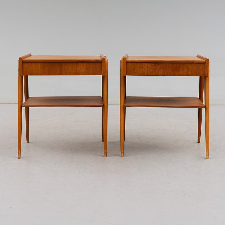 SÄNGBORD, 1 par, Carlström & Co Möbelfabrik, 1900-talets mitt.