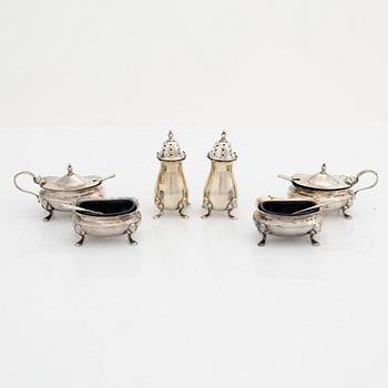 Adie Brothers Ltd, a silver cruet set in box, Birmingham 1924.