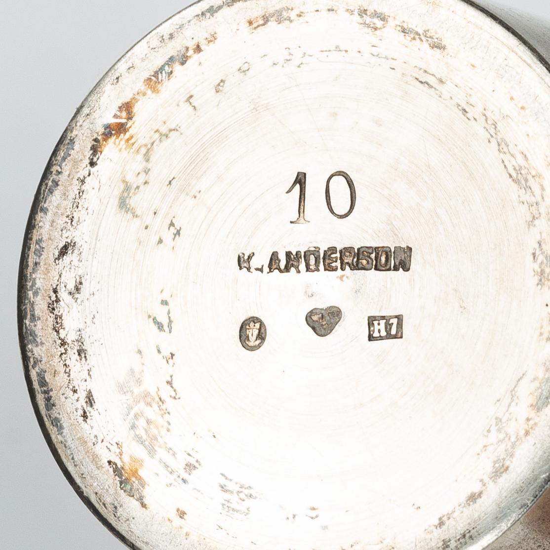 Bägare, 3 st, silver, bl a Eric Ericsson Dalerik, Gävle 1957.