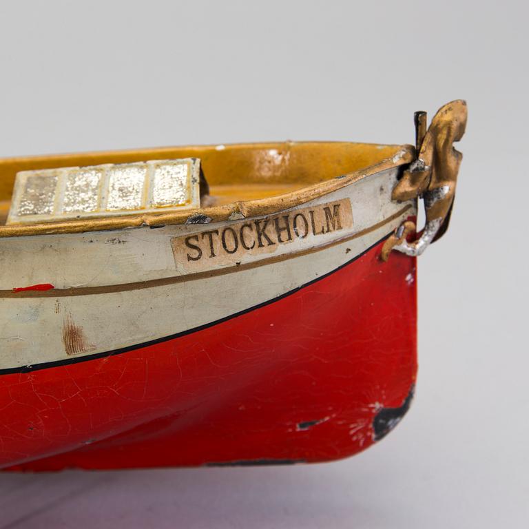 A tinplate Überlacker river boat, Germany, early 20th century.