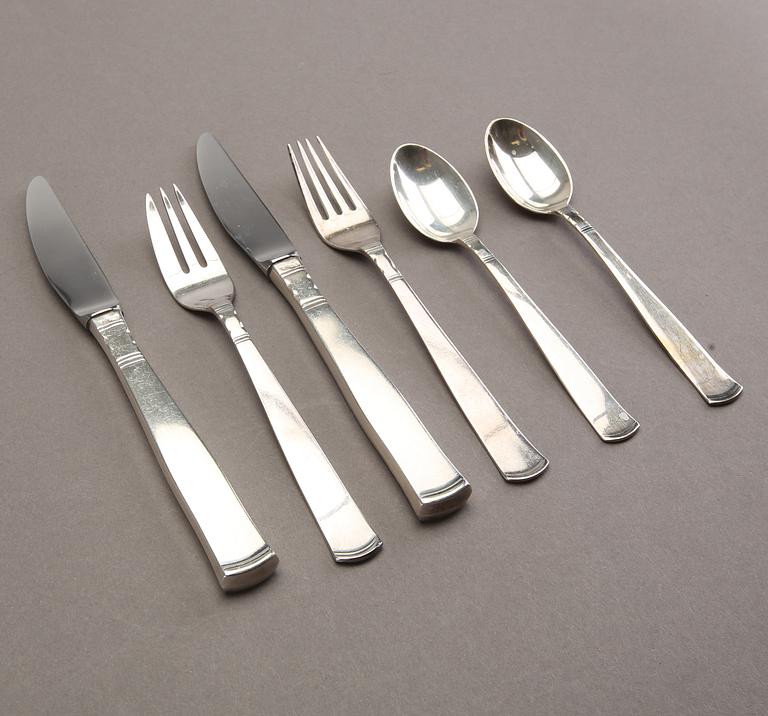 Jacob Ängman, a part 'Rosenholm' silver cutlery, GAB, Stockholm, mixed years (24 pieces).