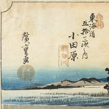 Ando Utagawa Hiroshige, Two woodblock prints, after.