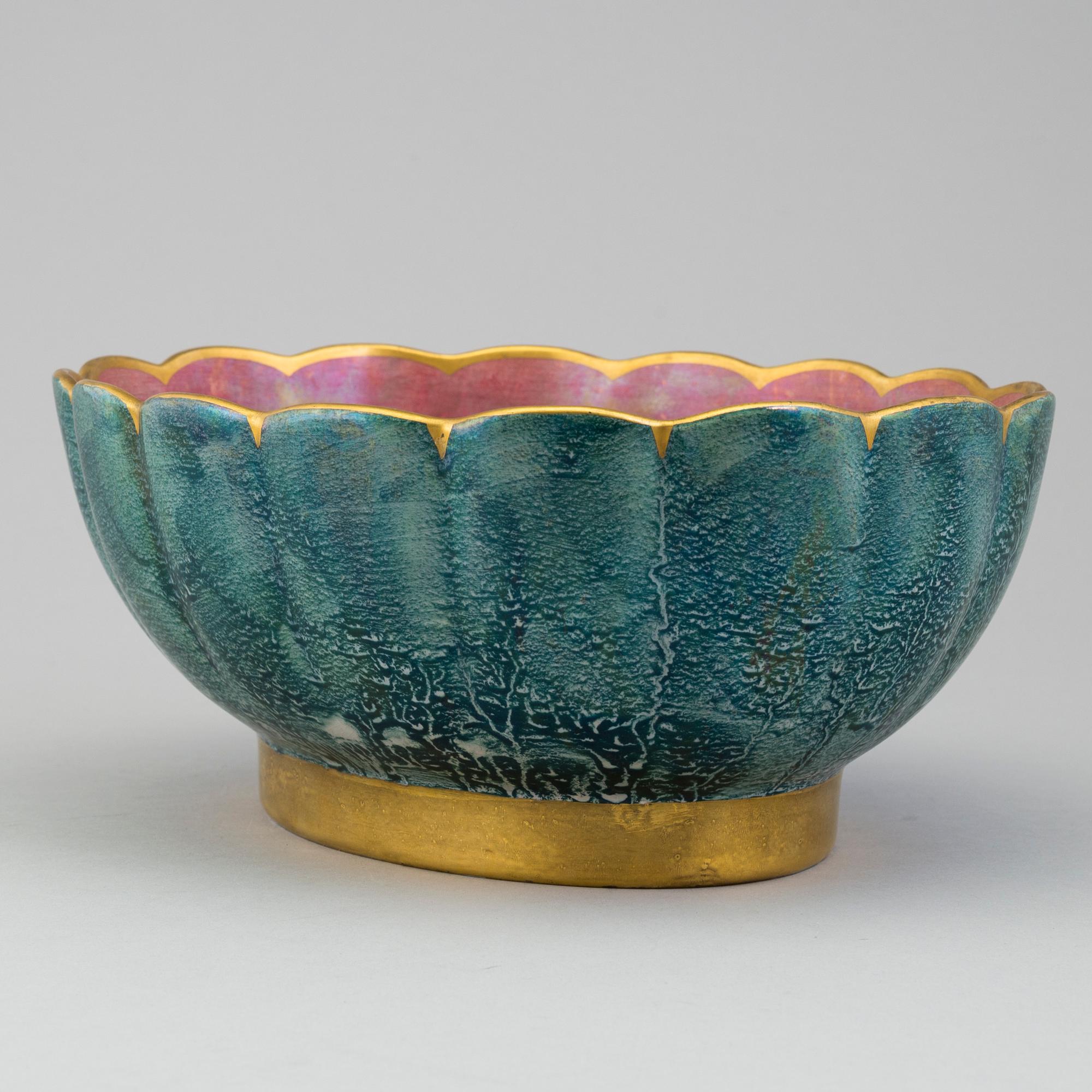 JOSEF EKBERG, a creamware bowl from Gustavsberg, signed and dated 1931.