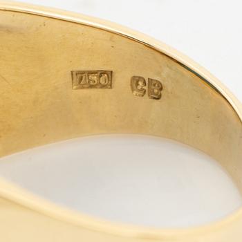 18K gold and mixed cut tourmaline ring.