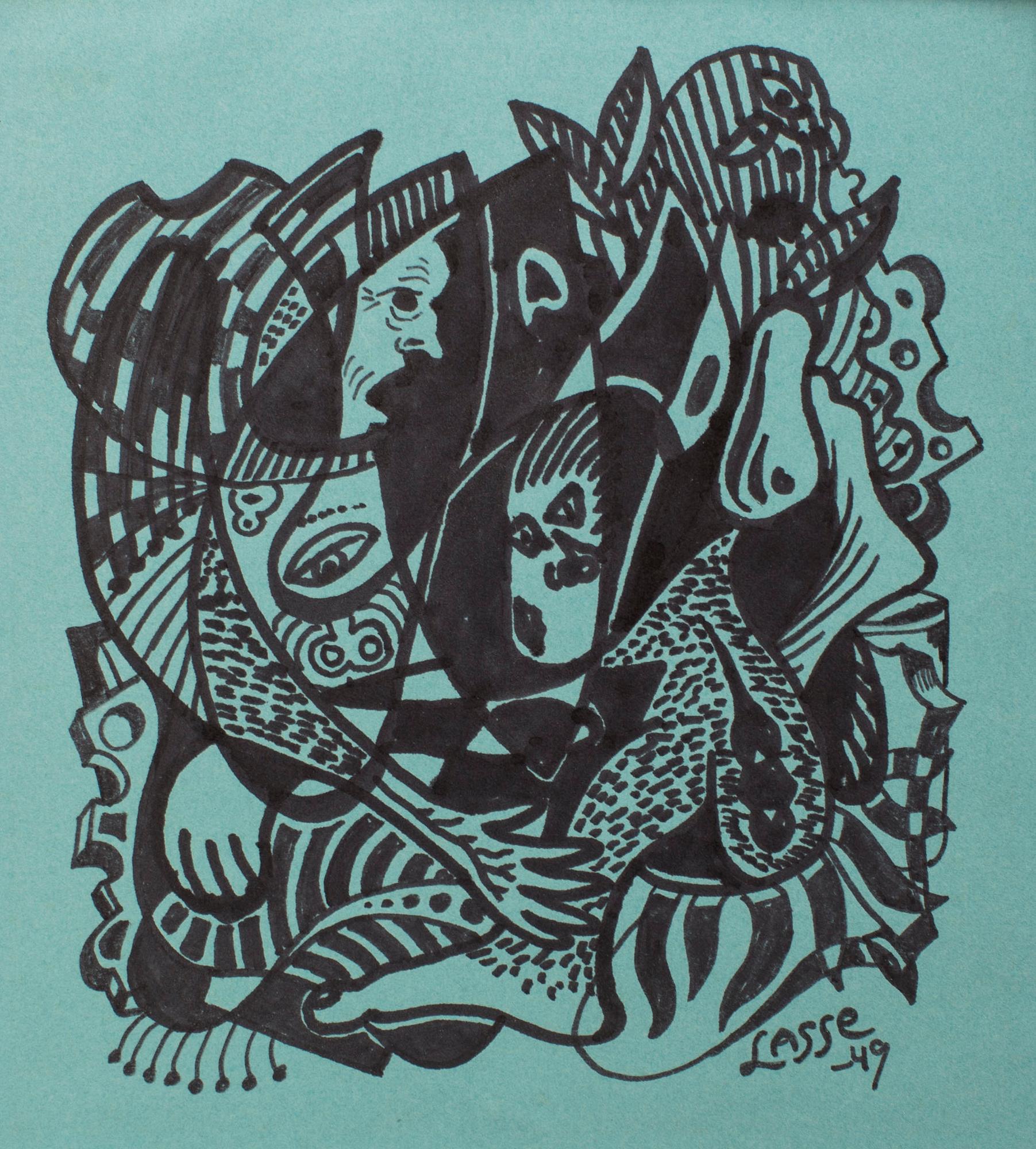 LARS ENGLUND, Ink drawing, signed and dated -49.