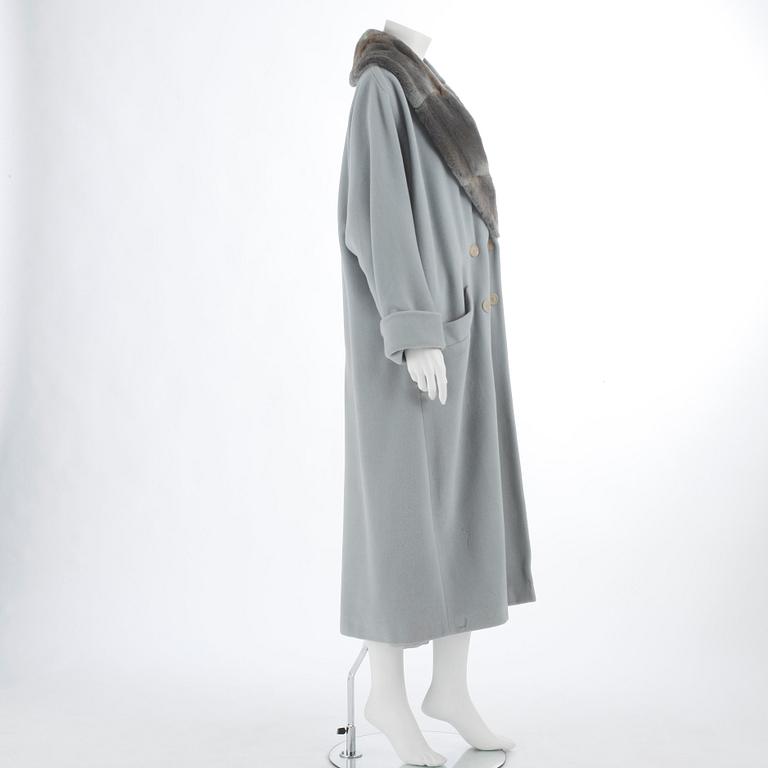 CERRUTI, a light blue woolblend coat. Size 36.